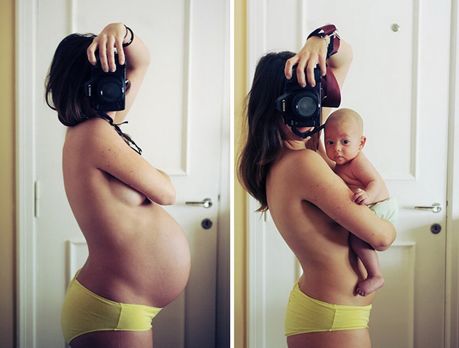 Фотографировал свою беременную жену в разных местах 